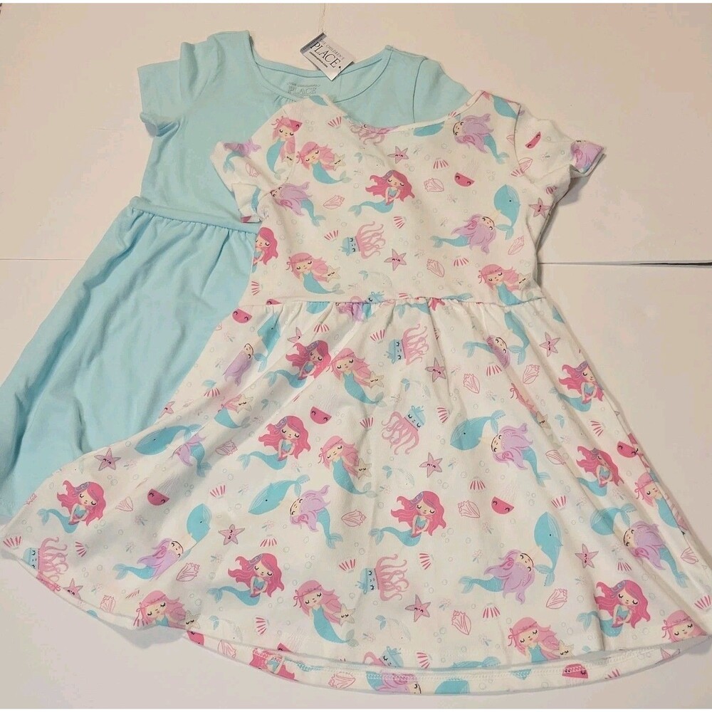 NEW Childrens Place girls size 4T Pretty Mermaid & Blue sundresses New 2-Pack - Picture 6 of 8